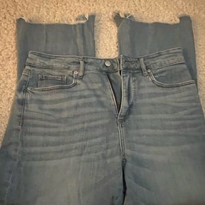 Loft straight leg raw edge hem denim